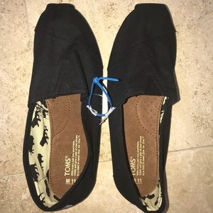 Men’s classic canvas black Toms Size 11